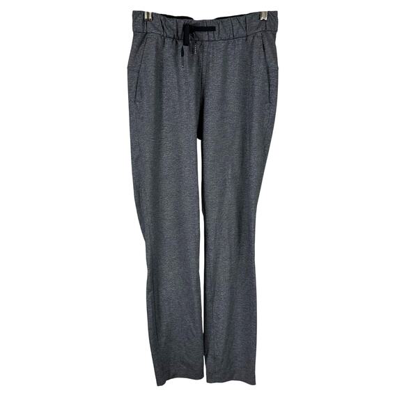 Lululemon On The Fly Pant Heathered Black Women's Sz 4 Excellent Used Condition - Picture 4 of 10